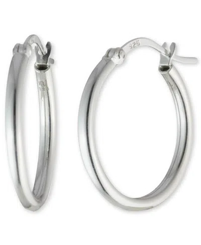 Ralph Lauren Lauren  Small Polished Hoop Earrings In Sterling Silver, 1"