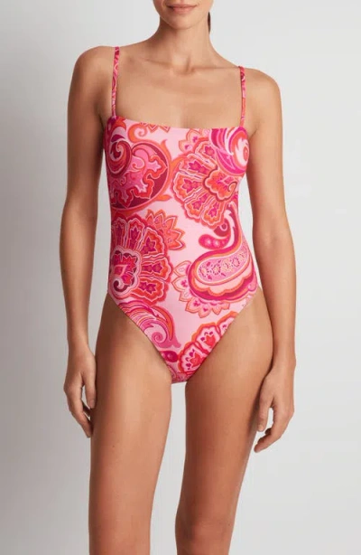 Ralph Lauren Lauren  Square Neck One-piece Swimsuit