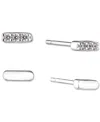Polo Ralph Lauren Lauren Ralph Lauren Sterling Silver 2-pc. Set Pave Stud Earrings In Crystal Wh