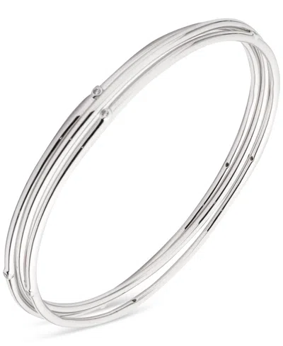 Polo Ralph Lauren Lauren Ralph Lauren Sterling Silver 3-pc. Set Pave Bangle Bracelets In White