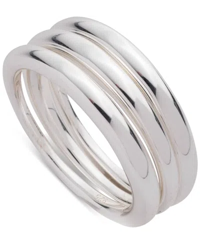 Ralph Lauren Lauren  Sterling Silver 3-pc. Set Stack Rings