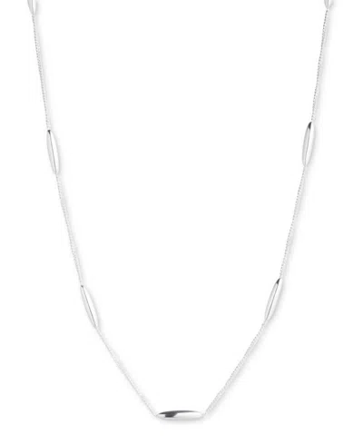 Ralph Lauren Lauren  Sterling Silver Bar Station Collar Necklace, 15" + 3" Extender In Metallic