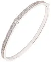 Polo Ralph Lauren Lauren Ralph Lauren Sterling Silver Cubic Zirconia Bangle Bracelet In White