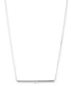 Polo Ralph Lauren Lauren Ralph Lauren Sterling Silver Cubic Zirconia Bar Statement Necklace, 18" + 3" Extender In White