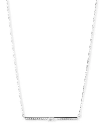Polo Ralph Lauren Lauren Ralph Lauren Sterling Silver Cubic Zirconia Bar Statement Necklace, 18" + 3" Extender In White
