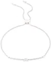 Polo Ralph Lauren Lauren Ralph Lauren Sterling Silver Cubic Zirconia Slider Bracelet In White