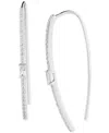Polo Ralph Lauren Lauren Ralph Lauren Sterling Silver Cubic Zirconia Threader Earrings In White