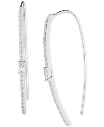 Polo Ralph Lauren Lauren Ralph Lauren Sterling Silver Cubic Zirconia Threader Earrings In White