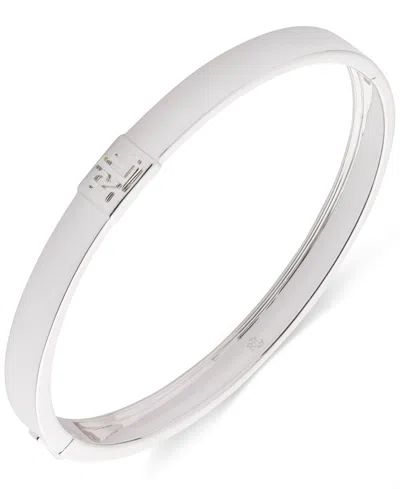 Ralph Lauren Lauren  Sterling Silver Logo Bangle Bracelet In Metallic