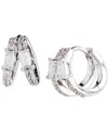 Polo Ralph Lauren Lauren Ralph Lauren Sterling Silver Small Mixed-cut Cubic Zirconia Split-hoop Earrings, 0.55" In White