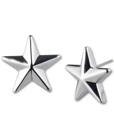 Ralph Lauren Lauren  Sterling Silver Star Stud Earrings In Metallic
