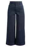 Ralph Lauren Lauren  Stretch Cotton Twill Crop Pants In Blue