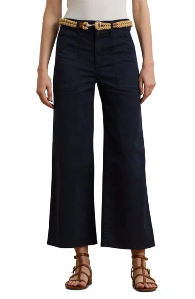 Ralph Lauren Lauren  Stretch Cotton Twill Crop Pants In Black