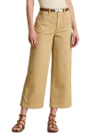 Ralph Lauren Stretch Chino Wide-leg Cropped Pant In Brown