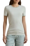Ralph Lauren Lauren  Stripe Cotton T-shirt In Green