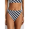 Ralph Lauren Lauren  Stripe High Leg Bikini Bottoms In Multi