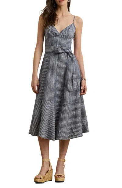 Ralph Lauren Lauren  Stripe Linen Dress