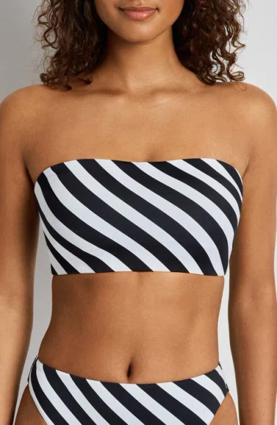 Ralph Lauren Lauren  Stripe Longline Bandeau Bikini Top In Multi