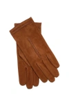 Ralph Lauren Lauren  Suede Leather Whip Stitch Touch Glove In Brown