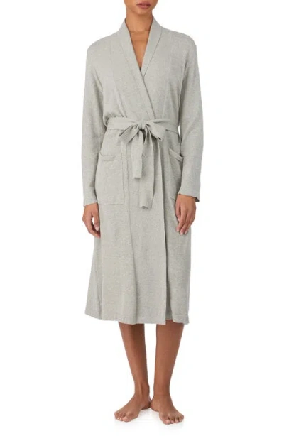 Ralph Lauren Lauren  Sweater Knit Monogram Cotton & Cashmere Robe In Gray