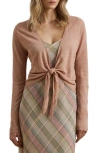 Ralph Lauren Women's Tie-front Linen Cardigan In Sunrise Blush