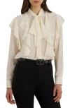 Ralph Lauren Women's Ruffle Detail Tie-neck Blouse In Neutral