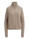 Ralph Lauren Lauren  Turtleneck With Braids In Sand