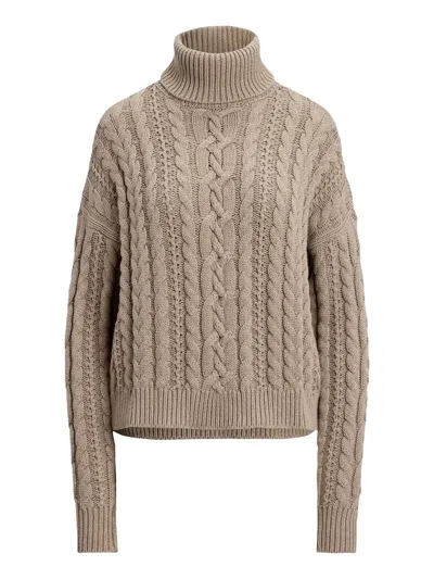 Ralph Lauren Lauren  Turtleneck With Braids In Sand