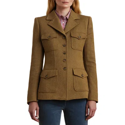 Ralph Lauren Lauren  Twill Utility Blazer In Brown