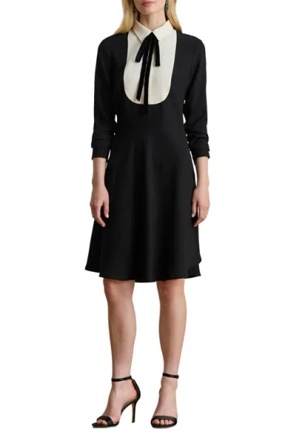 RALPH LAUREN LAUREN RALPH LAUREN TWO TONE LONG SLEEVE DRESS