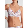 Ralph Lauren Womens Printed Twist Front Underwire Bikini Top Twist Side Hipster Bikini Bottoms In White