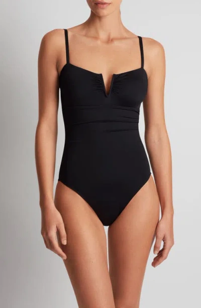 RALPH LAUREN LAUREN RALPH LAUREN 'V' UNDERWIRE ONE-PIECE SWIMSUIT