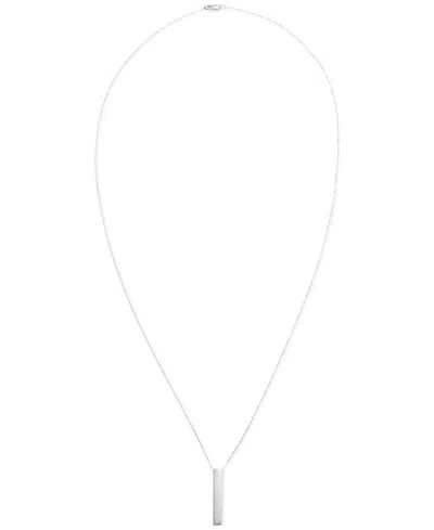 Ralph Lauren Lauren  Vertical Bar 32" Pendant Necklace In Sterling Silver In White