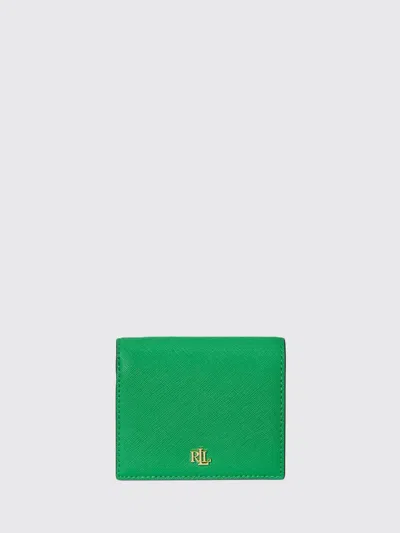 Ralph Lauren Logo-plaque Leather Wallet In Blue