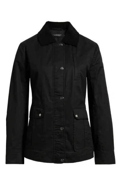 Ralph Lauren Lauren  Waxed Cotton Barn Jacket In Black