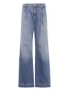 Ralph Lauren Pleated Wide-leg Jeans In Blue