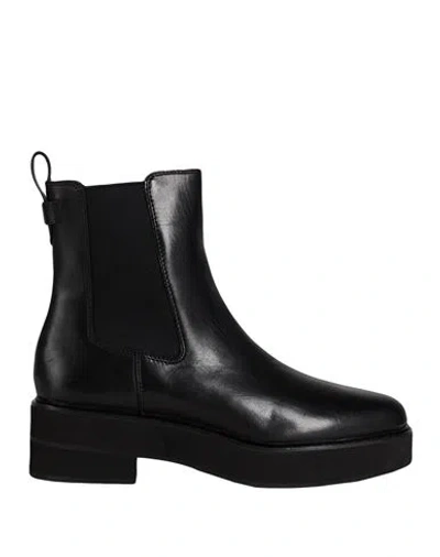 Ralph Lauren Lauren  Woman Ankle Boots Black Size 7 Leather, Textile Fibers