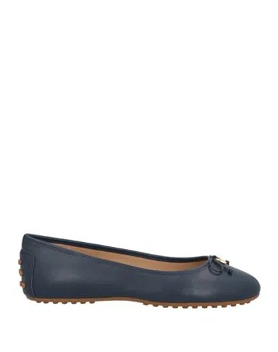 Ralph Lauren Lauren  Woman Ballet Flats Navy Size 7 Leather In Blue