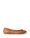 Ralph Lauren Lauren  Woman Ballet Flats Tan Size 5.5 Leather In Brown