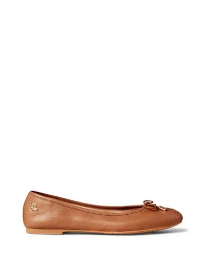 RALPH LAUREN LAUREN RALPH LAUREN WOMAN BALLET FLATS TAN SIZE 5.5 LEATHER