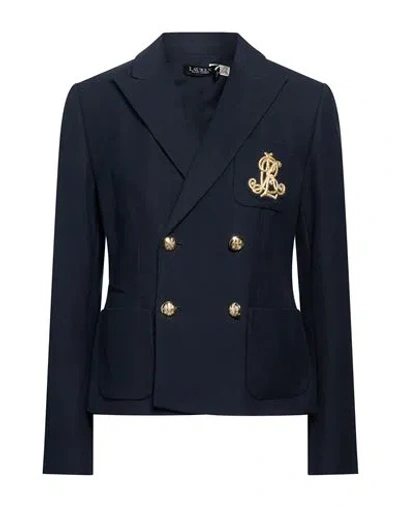 Ralph Lauren Lauren  Woman Blazer Midnight Blue Size 0 Cotton, Elastane In Black