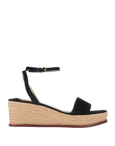 Ralph Lauren Lauren  Woman Espadrilles Black Size 9.5 Leather