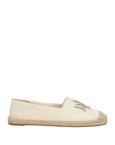Ralph Lauren Lauren  Woman Espadrilles Cream Size 7 Textile Fibers, Leather