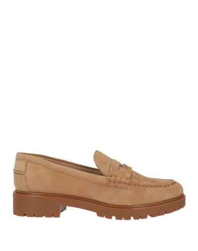 Ralph Lauren Lauren  Woman Loafers Camel Size 10 Leather In Beige