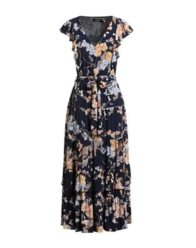 Ralph Lauren Lauren  Woman Maxi Dress Navy Size 4 Recycled Polyester, Elastane In Blue