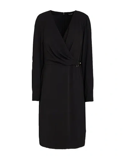 Ralph Lauren Lauren  Woman Midi Dress Black Size 8 Recycled Polyester