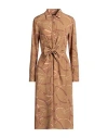 Ralph Lauren Lauren  Woman Midi Dress Camel Size 4 Recycled Polyester In Multi