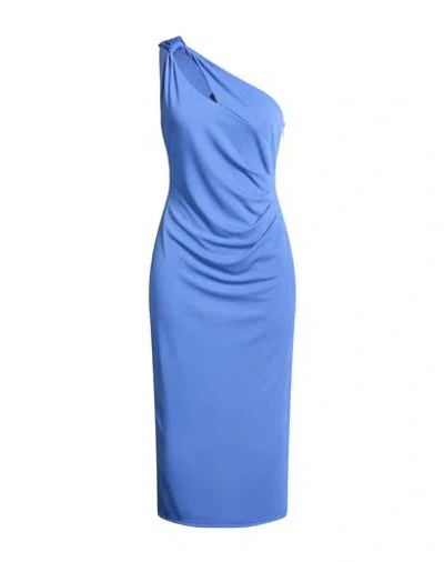 Ralph Lauren Lauren  Woman Midi Dress Light Blue Size 6 Polyester, Elastane In Neutral
