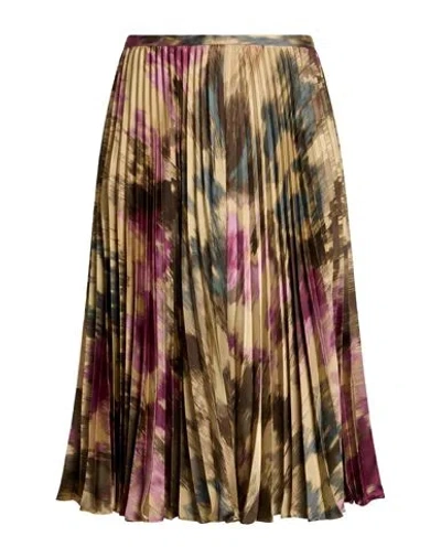 Ralph Lauren Lauren  Woman Midi Skirt Khaki Size 2 Recycled Polyester, Polyester In Multi