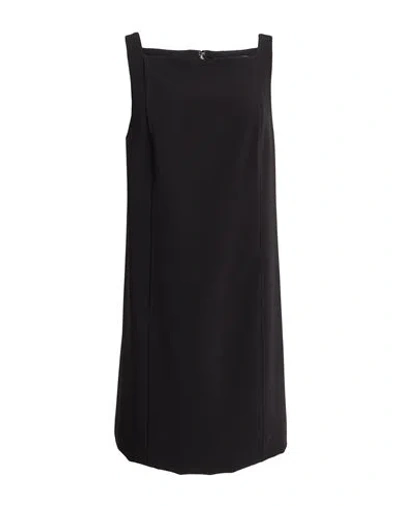 Ralph Lauren Lauren  Woman Mini Dress Black Size 12 Recycled Polyester, Elastane In Blue